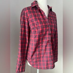 J Crew Cotton Plaid Button Up Shirt Size 2